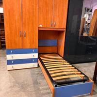 Cameretta a ponte ciliegio/blu