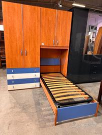 Cameretta a ponte ciliegio/blu