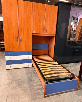 Cameretta a ponte ciliegio/blu