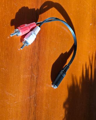 adattatore audio RCA stereo rosso bianco a jack 3.