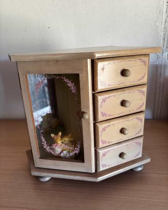 Carillon portagioie Akiko Sankyo vintage legno