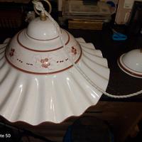 coppia di lampadari rustici in ceramica 