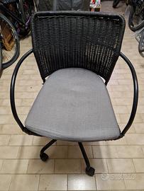Sedia girevole Ikea modello Gregor vimini ferro