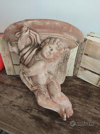 Putto tasca a parete in cotto toscano fatto a mano