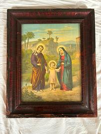 Quadro stampa sacra  famiglia antico