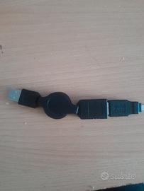 Cavo USB Retrattile Portatile - Colore Nero