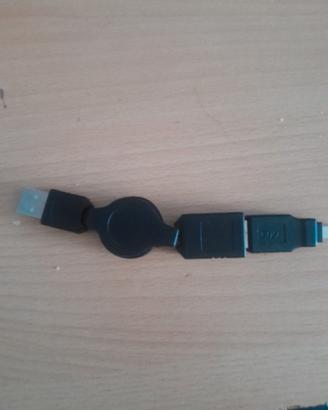 Cavo USB Retrattile Portatile - Colore Nero