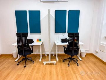 Scrivanie da studio bianche – 2 pezzi