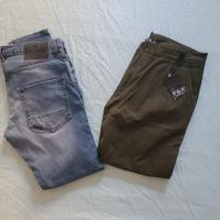 2 pantaloni/jeans uomo sisley/Made in Italy