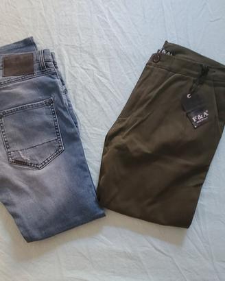 2 pantaloni/jeans uomo sisley/Made in Italy