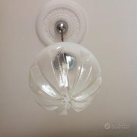 Lampadario modernariato in vetro