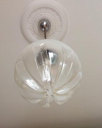 Lampadario modernariato in vetro