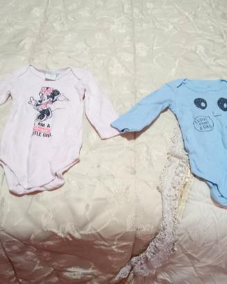 Set Tutine/body con scritte e disegni