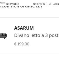 divano letto Ikea 