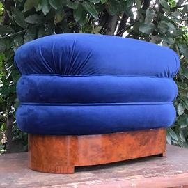 PANCHETTO ART DECO' POUF DA DIVANO ART NUVEAU NOCE
