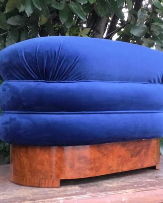 PANCHETTO ART DECO' POUF DA DIVANO ART NUVEAU NOCE