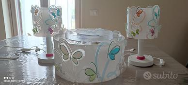 lampadario+lampade per comodino 