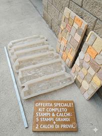Set 5 Stampi Professionali per finta Pietra 