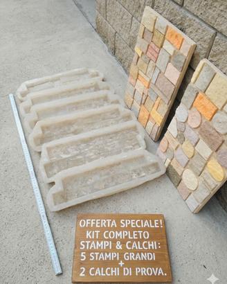 Set 5 Stampi Professionali per finta Pietra 