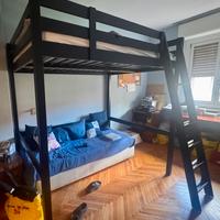 Letto a soppalco nero Ikea