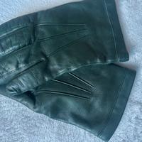Guanti in pelle verdi foderati 100% cachemire