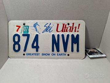 Targa Plate Ski Utah 2007 USA Stati Uniti original