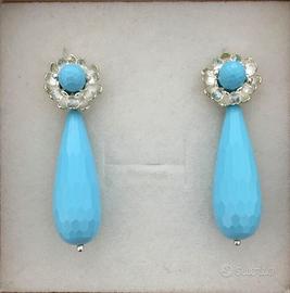 Orecchini pendenti pasta turchese