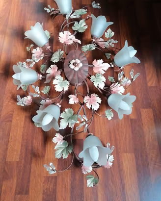 Lampadario artigianale da soffitto  8 luci 