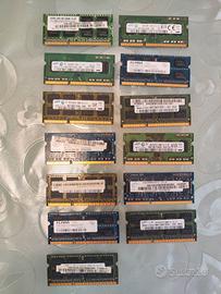 Lotto 13 Memorie Ram DDR3 da 2GB varie marche