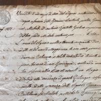 Manoscritto del 1852 – atto notarile