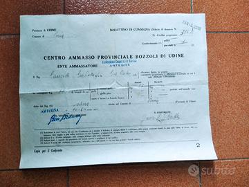 bollettino consegna bozzoli 1938