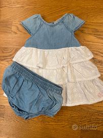 vestitino prenatal denim per neonata NUOVO