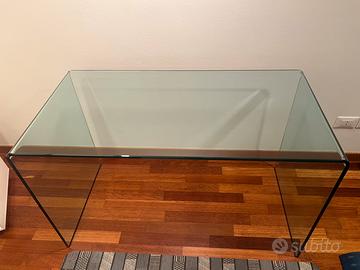 FIAM Tavolo scrivania in vetro curvato