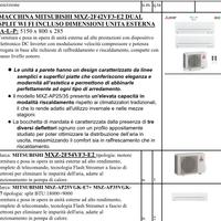 Condizionatore con due split mitsubishi serie AP