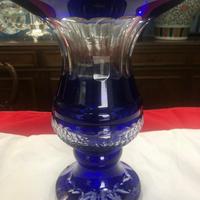 ANTICO VASO IN CRISTALLO BLU COBALTO - PRIMI'900