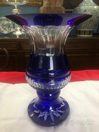 ANTICO VASO IN CRISTALLO BLU COBALTO - PRIMI'900