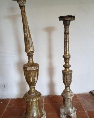 candelabti antichi legno e gesso