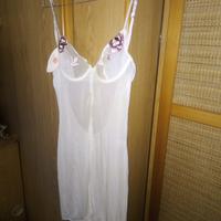 lingerie bianco e rosa trasparente, tg 3