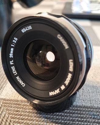 Obiettivo Canon wide-angle lens FL, 28mm 1:3.5