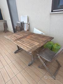 tavolo + 4 sedie da giardino