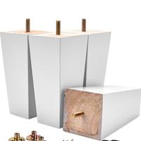 4 gambe per mobili in legno massello, 10 cm,
