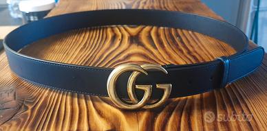 Cintura Gucci Marmont pelle nera Fibbia GG (Nuova)