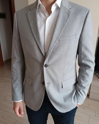 Giacca Uomo H&M Slim Fit Coolmax grigio chiaro ele
