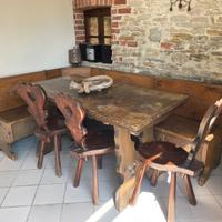 ANGOLO PANCA CON TAVOLO STILE TIROLESE