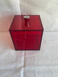 Scatola Quadra in Plexiglass Rosso Trasparente