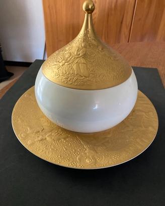 zuppiera coperchio e piatto dorati Rosenthal