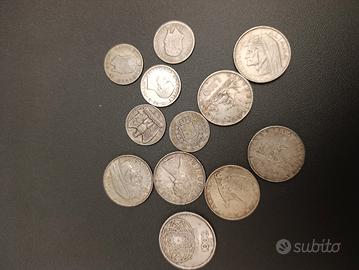 lotto monete lire argento 500/1000/5