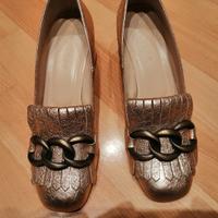 mocassini con frange piumi