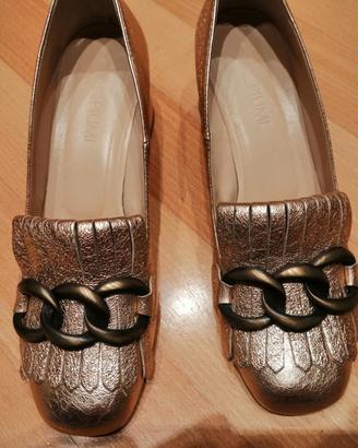 mocassini con frange piumi