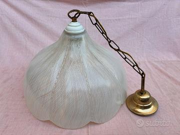 LAMPADARIO in VETRO A FIORE, vintage